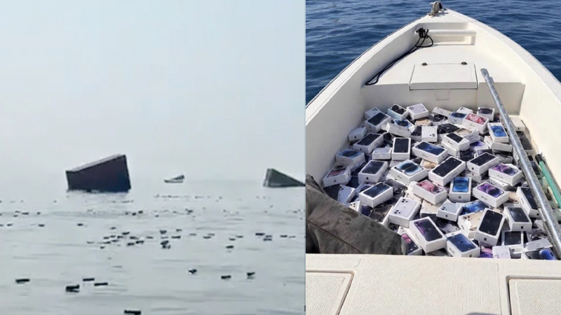 ভাসছে হাজারো আইফোন, নৌকা নিয়ে ছুটছেন ইরানিরা