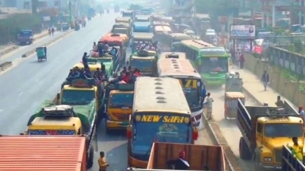 গাজীপুরে ভোটারদের ঢল, দুই মহাসড়কে ৫০ কিমি যানজট